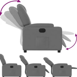 vidaXL Sillón reclinable eléctrico de tela Gris oscuro Sale