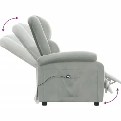 vidaXL Sillas-Sillón reclinable eléctrico de terciopelo