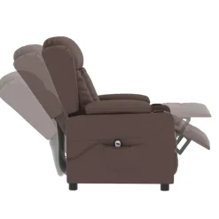 vidaXL Sillas-Sillón reclinable eléctrico de cuero sintético marrón