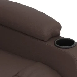 vidaXL Sillas-Sillón reclinable eléctrico de cuero sintético marrón