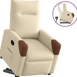 vidaXL Sillas-Sillón reclinable elevable de tela color