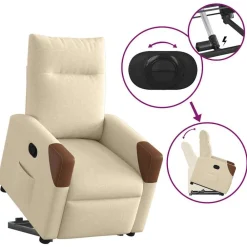 vidaXL Sillas-Sillón reclinable elevable de tela color