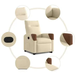 vidaXL Sillas-Sillón reclinable elevable de tela color