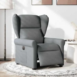 vidaXL Sillón reclinable eléctrico de tela Gris oscuro Sale