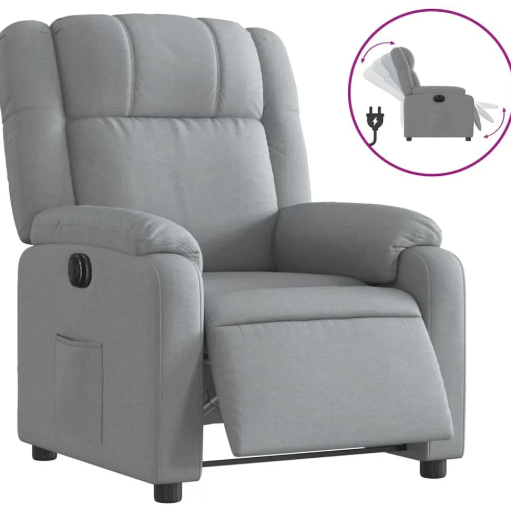vidaXL Sillas-Sillón reclinable eléctrico tela