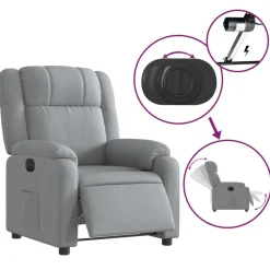 vidaXL Sillas-Sillón reclinable eléctrico tela