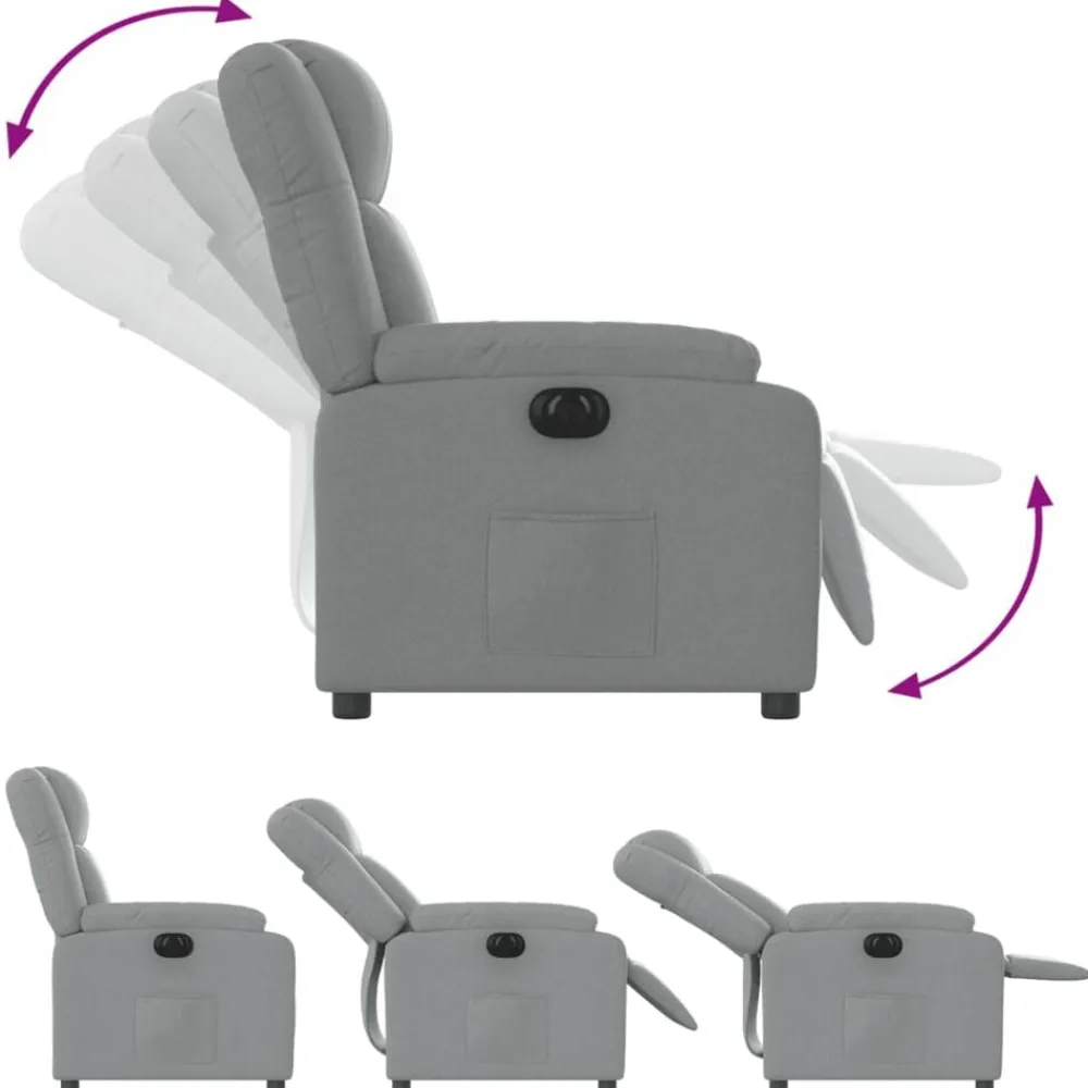 vidaXL Sillas-Sillón reclinable eléctrico tela