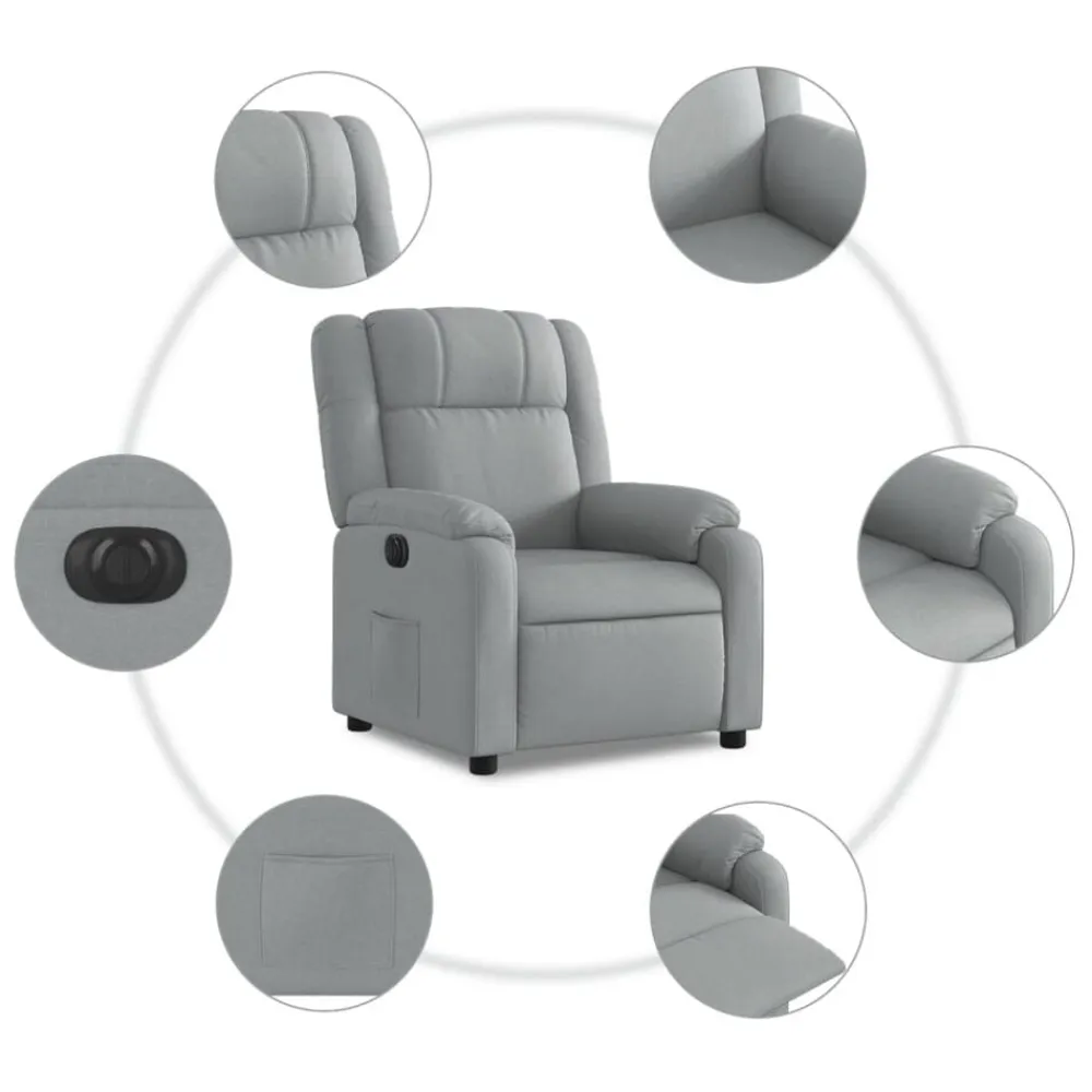 vidaXL Sillas-Sillón reclinable eléctrico tela