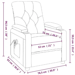 vidaXL Sillas-Sillón reclinable eléctrico tela gris