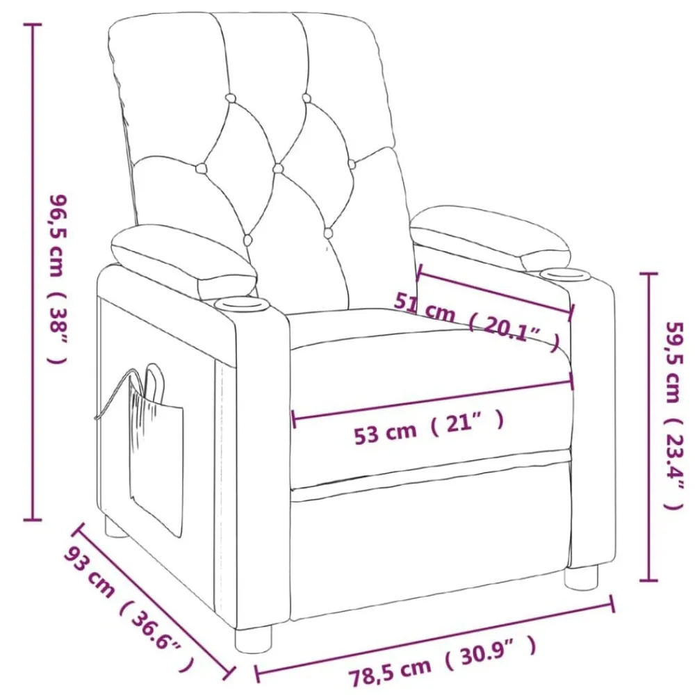 vidaXL Sillas-Sillón reclinable eléctrico tela gris