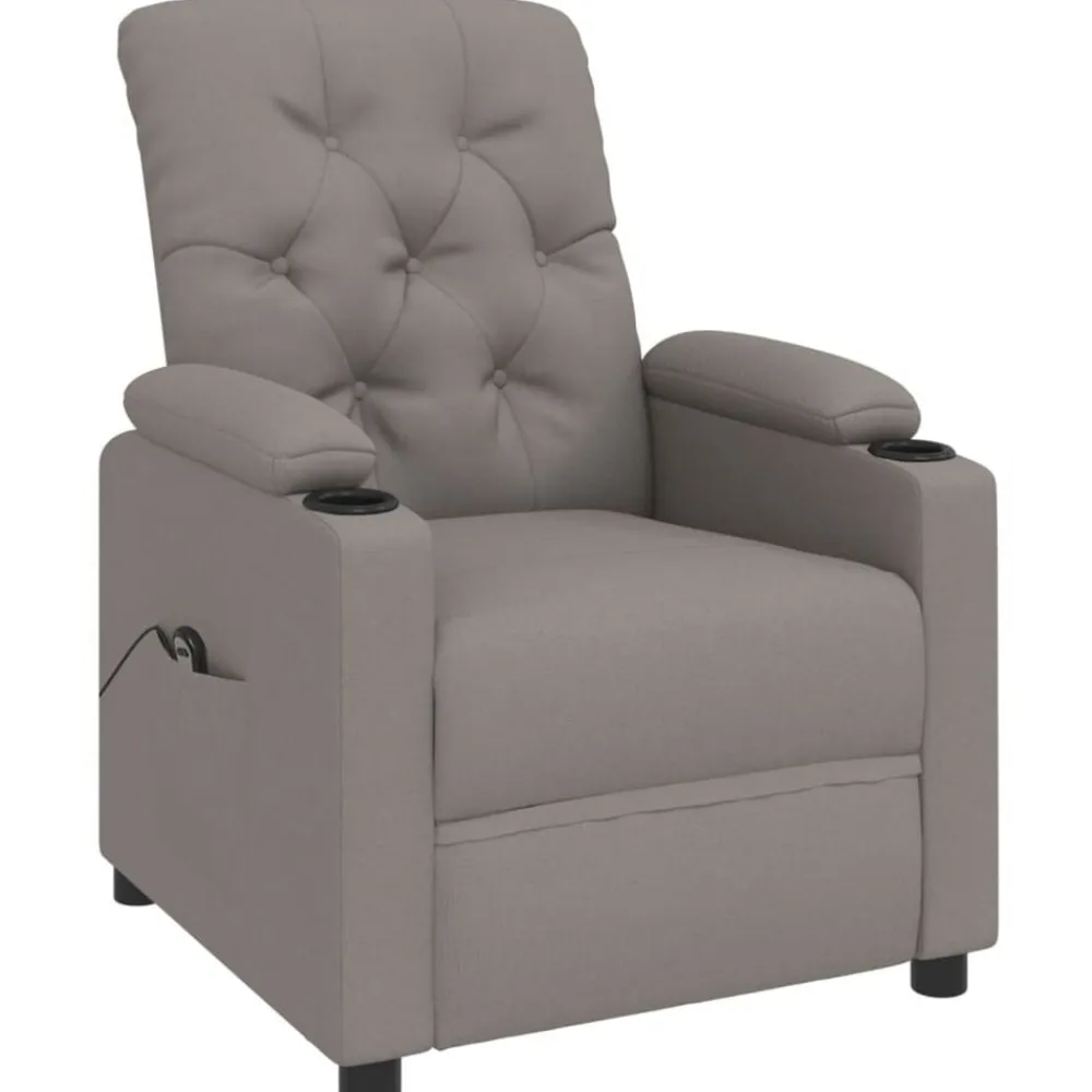 vidaXL Sillas-Sillón reclinable eléctrico tela gris