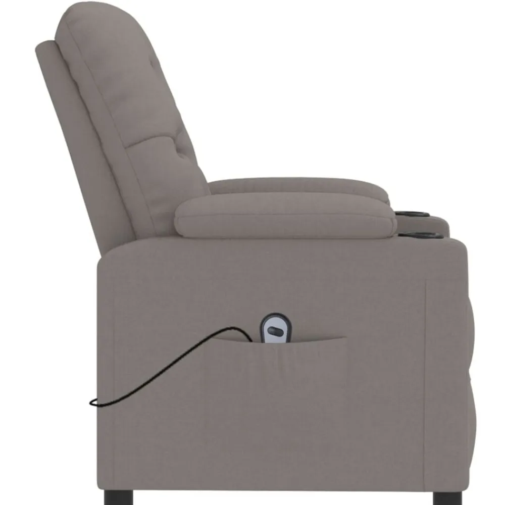 vidaXL Sillas-Sillón reclinable eléctrico tela gris