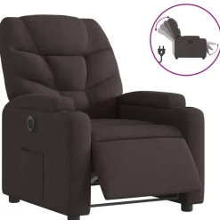 vidaXL Sillón reclinable eléctrico tela marrón oscuro Marrón oscuro Best