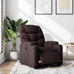 vidaXL Sillón reclinable eléctrico tela marrón oscuro Marr&oacute;n oscuro Best