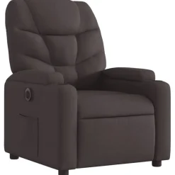 vidaXL Sillón reclinable eléctrico tela marrón oscuro Marr&oacute;n oscuro Best