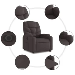 vidaXL Sillón reclinable eléctrico tela marrón oscuro Marr&oacute;n oscuro Best