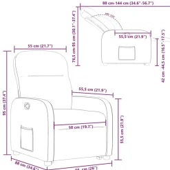 vidaXL Sillón reclinable elevable tela rojo tinto Rojo vino tinto Online