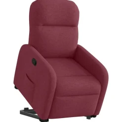 vidaXL Sillón reclinable elevable tela rojo tinto Rojo vino tinto Online
