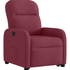 vidaXL Sillón reclinable elevable tela rojo tinto Rojo vino tinto Online