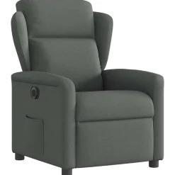 vidaXL Sillón reclinable eléctrico de tela Gris oscuro Outlet