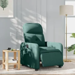 vidaXL Sillón reclinable eléctrico tela Verde oscuro Online