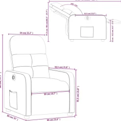 vidaXL Sillón reclinable eléctrico tela Verde oscuro Online