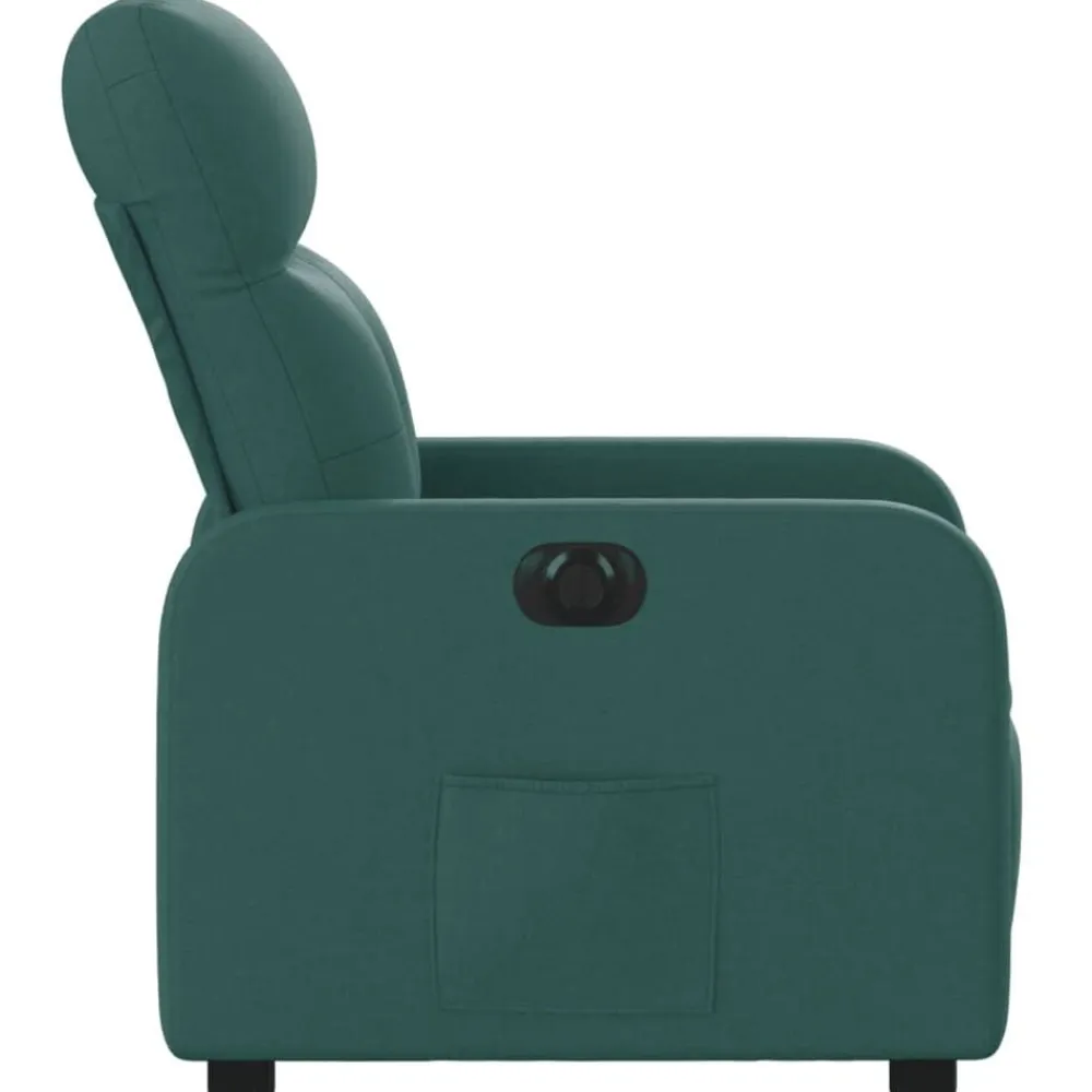 vidaXL Sillón reclinable eléctrico tela Verde oscuro Online