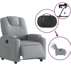 vidaXL Sillas-Sillón reclinable eléctrico tela