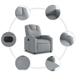 vidaXL Sillas-Sillón reclinable eléctrico tela