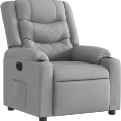vidaXL Sillón reclinable eléctrico tela Gris claro Clearance