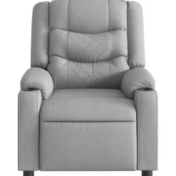 vidaXL Sillón reclinable eléctrico tela Gris claro Clearance