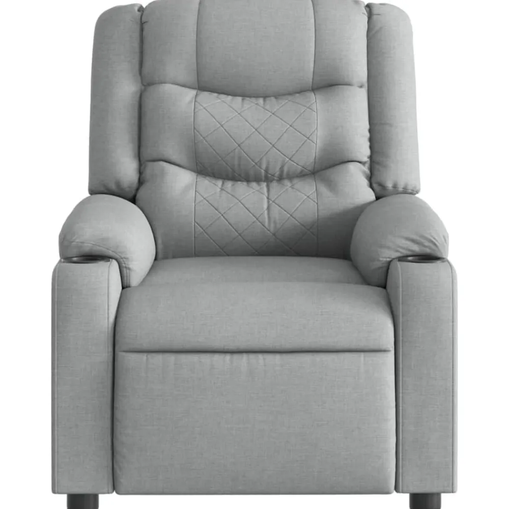 vidaXL Sillón reclinable eléctrico tela Gris claro Clearance