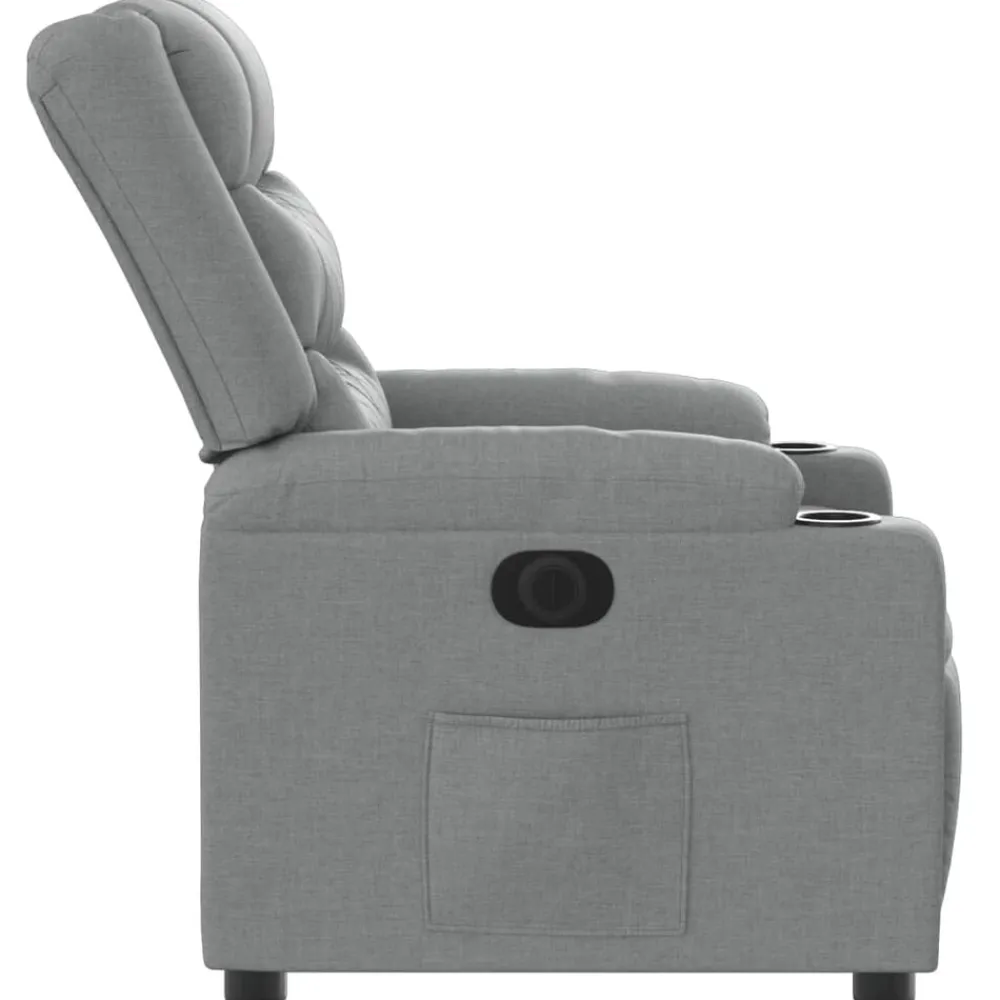 vidaXL Sillón reclinable eléctrico tela Gris claro Clearance