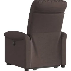 vidaXL Sillas-Sillón reclinable elevable tela marrón oscuro