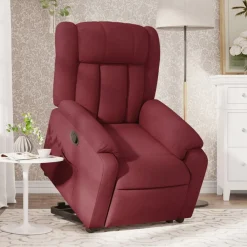 vidaXL Sillón reclinable elevable tela rojo tinto Rojo vino tinto Hot