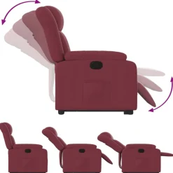 vidaXL Sillón reclinable elevable tela rojo tinto Rojo vino tinto Hot