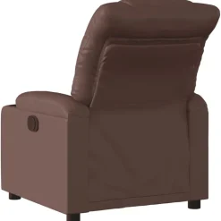 vidaXL Sillas-Sillón reclinable eléctrico de cuero sintético marrón