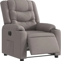 vidaXL Sillas-Sillón reclinable eléctrico tela gris