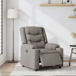 vidaXL Sillas-Sillón reclinable eléctrico tela gris