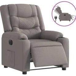 vidaXL Sillas-Sillón reclinable eléctrico tela gris