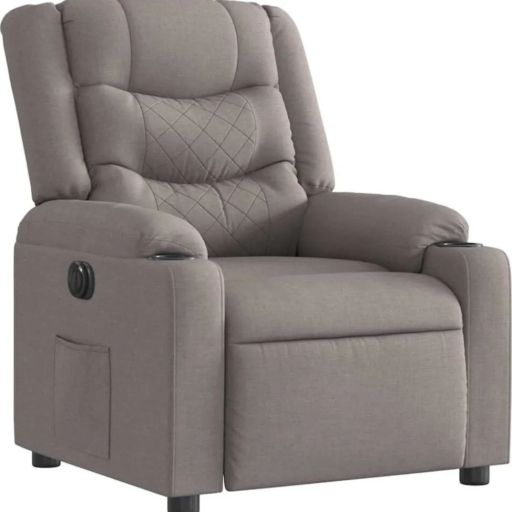 vidaXL Sillas-Sillón reclinable eléctrico tela gris