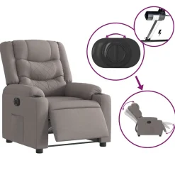 vidaXL Sillas-Sillón reclinable eléctrico tela gris