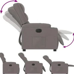vidaXL Sillas-Sillón reclinable eléctrico tela gris