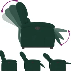 vidaXL Sillón reclinable elevable terciopelo Verde oscuro Best