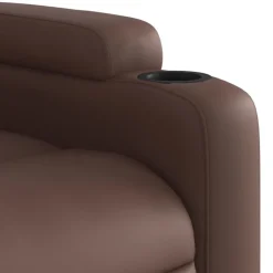 vidaXL Sillas-Sillón reclinable elevable cuero sintético marrón