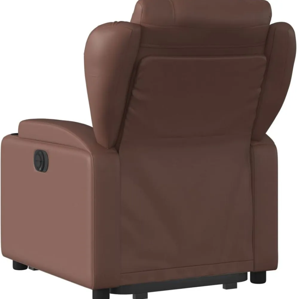 vidaXL Sillas-Sillón reclinable elevable cuero sintético marrón