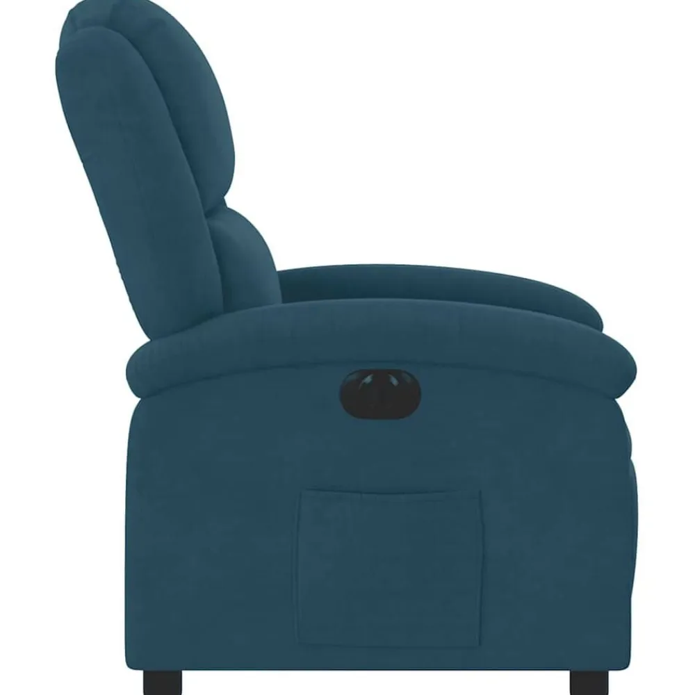 vidaXL Sillón reclinable eléctrico terciopelo Azul Clearance