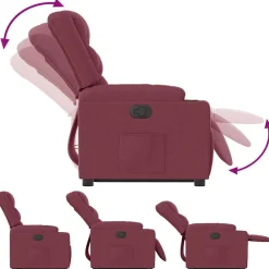 vidaXL Sillón reclinable elevable tela rojo tinto Rojo vino tinto Best