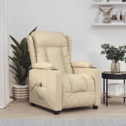 vidaXL Sillón reclinable eléctrico de tela Crema Online