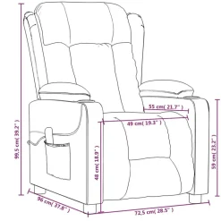 vidaXL Sillón reclinable eléctrico de tela Crema Online